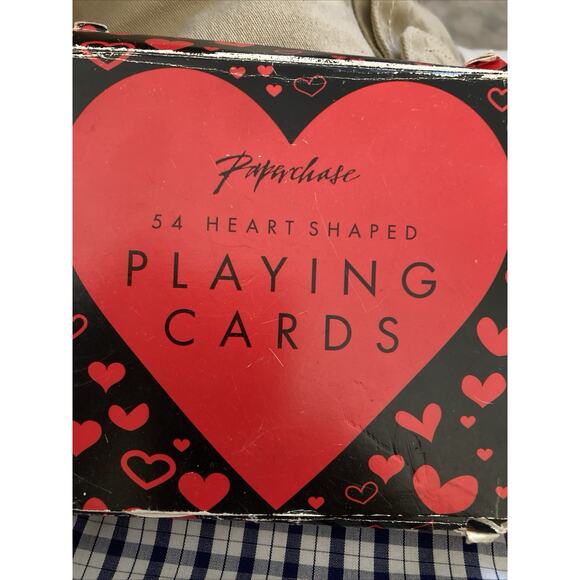 Vintage Playing Cards 54 Heart Shaped Card Deck Paperchase Retired - Picture 1 of 4